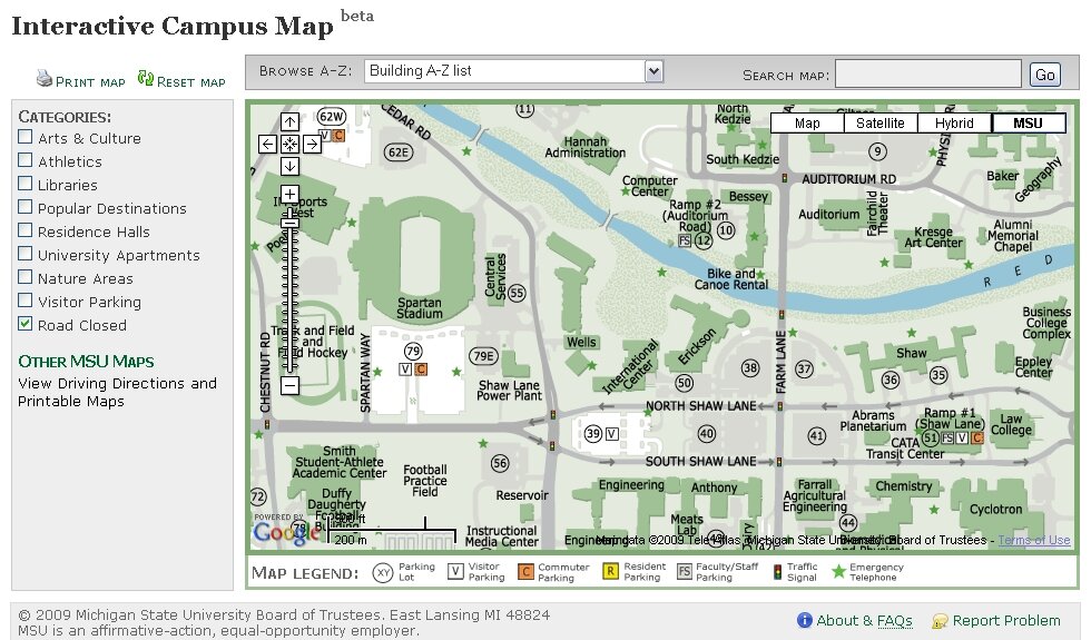 Michigan State University Campus Map